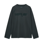 Matin Kim Jacquard Graphic Long Sleeve Top Charcoal