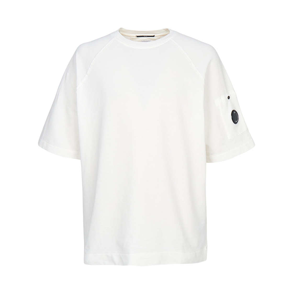 C.P. 컴퍼니 라이트 플리스 숏슬리브 스웨트셔츠 거즈 화이트 - 26SS(C.P. Company Light Fleece Short Sleeve Sweatshirt Gauze White - 26SS) - 1