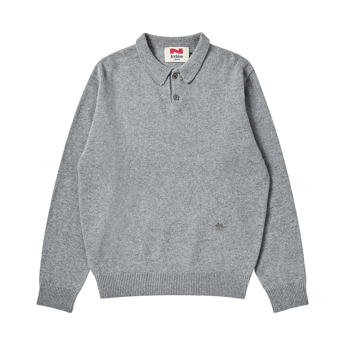 NV25FAKT02GR N ARCHIVE Heritage Polo Wool Knit Gray