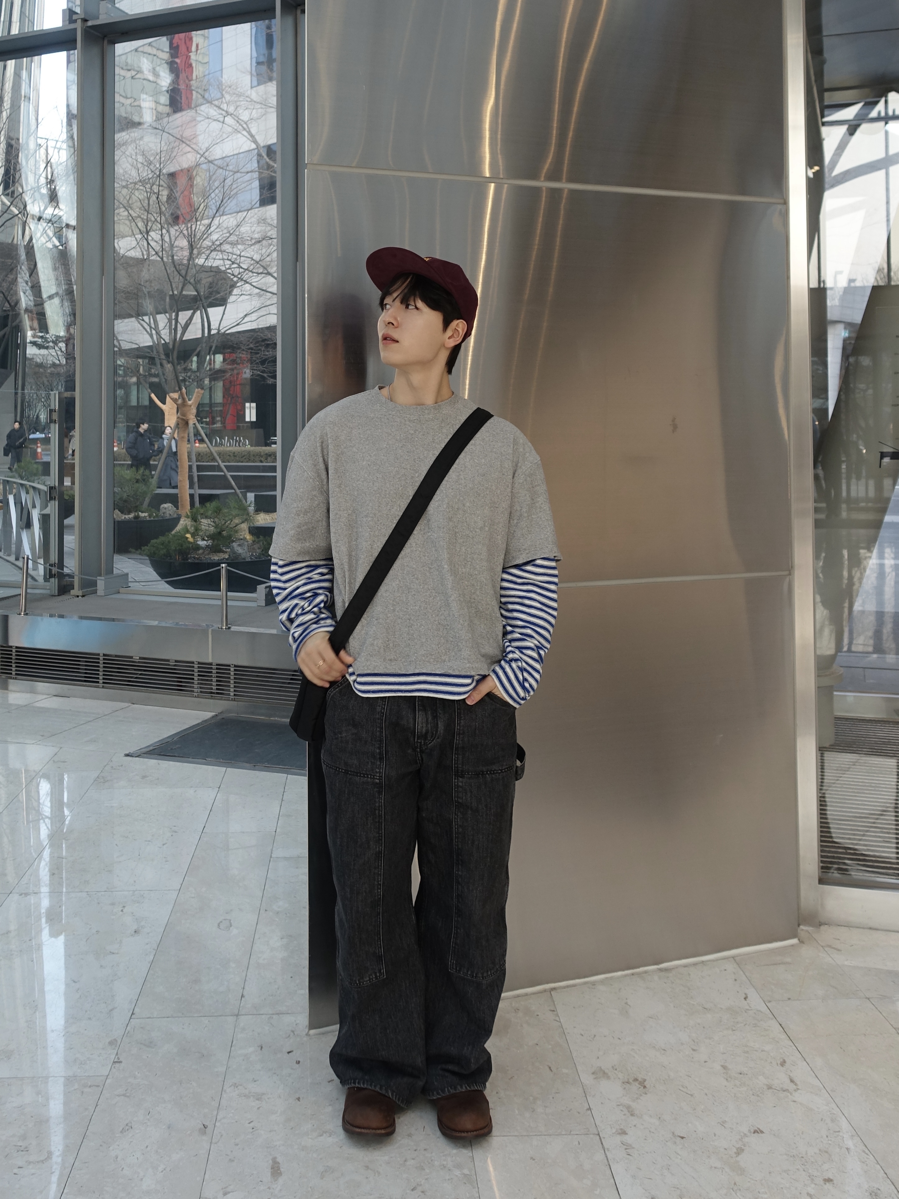 Nonnod Terry Layered T-shirts Grey, Red Wing Iron Ranger 8111 Amber Harness - D 착용 스타일 - 3
