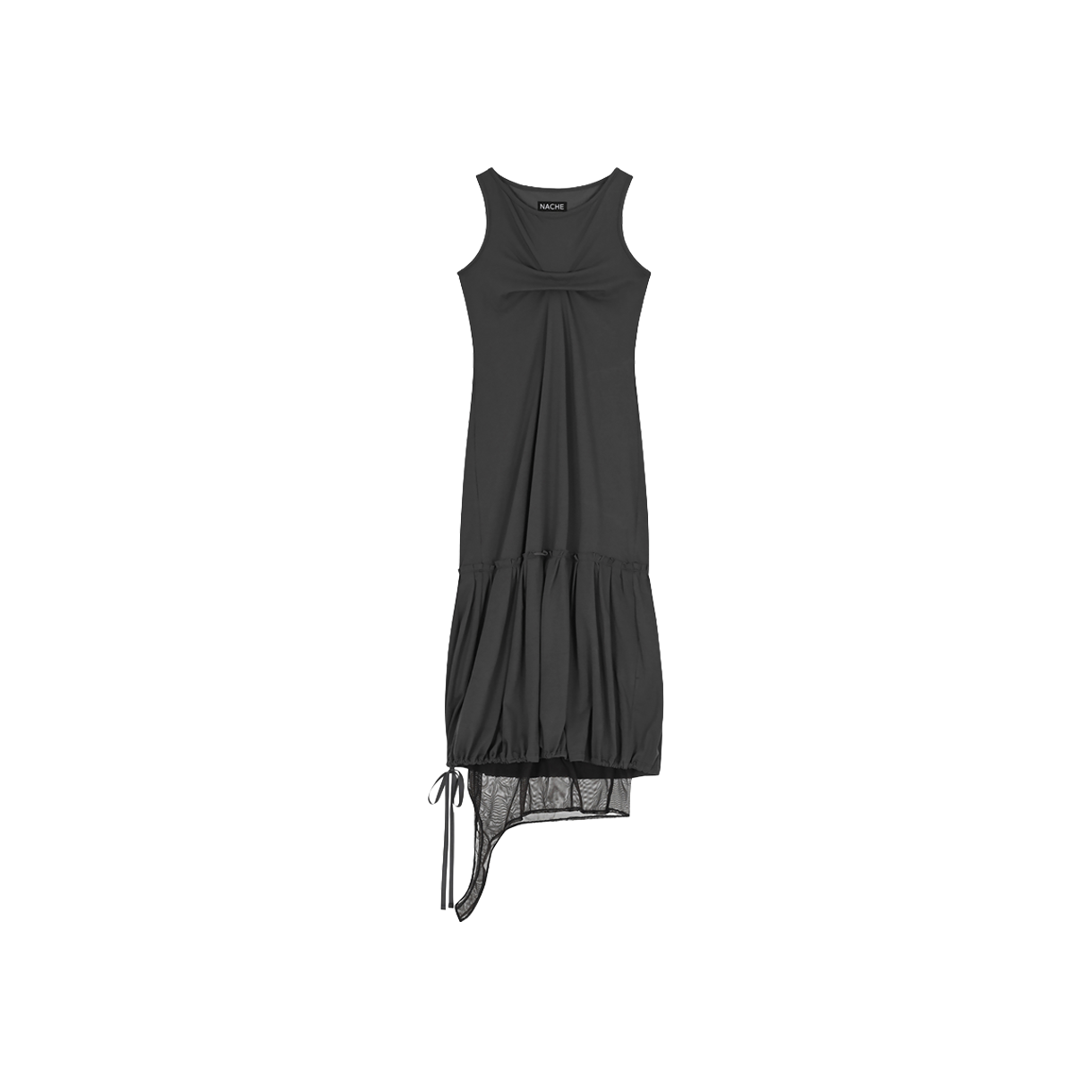 나체 우먼 멀티웨이 레이어드 맥시 드레스 차콜 - 26SS(Nache Women Multiway Layered Maxi Dress Charcoal - 26SS)