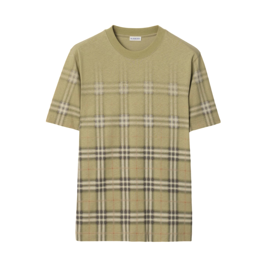 8119023 Burberry Gradient Check Cotton T-Shirt Glade Green