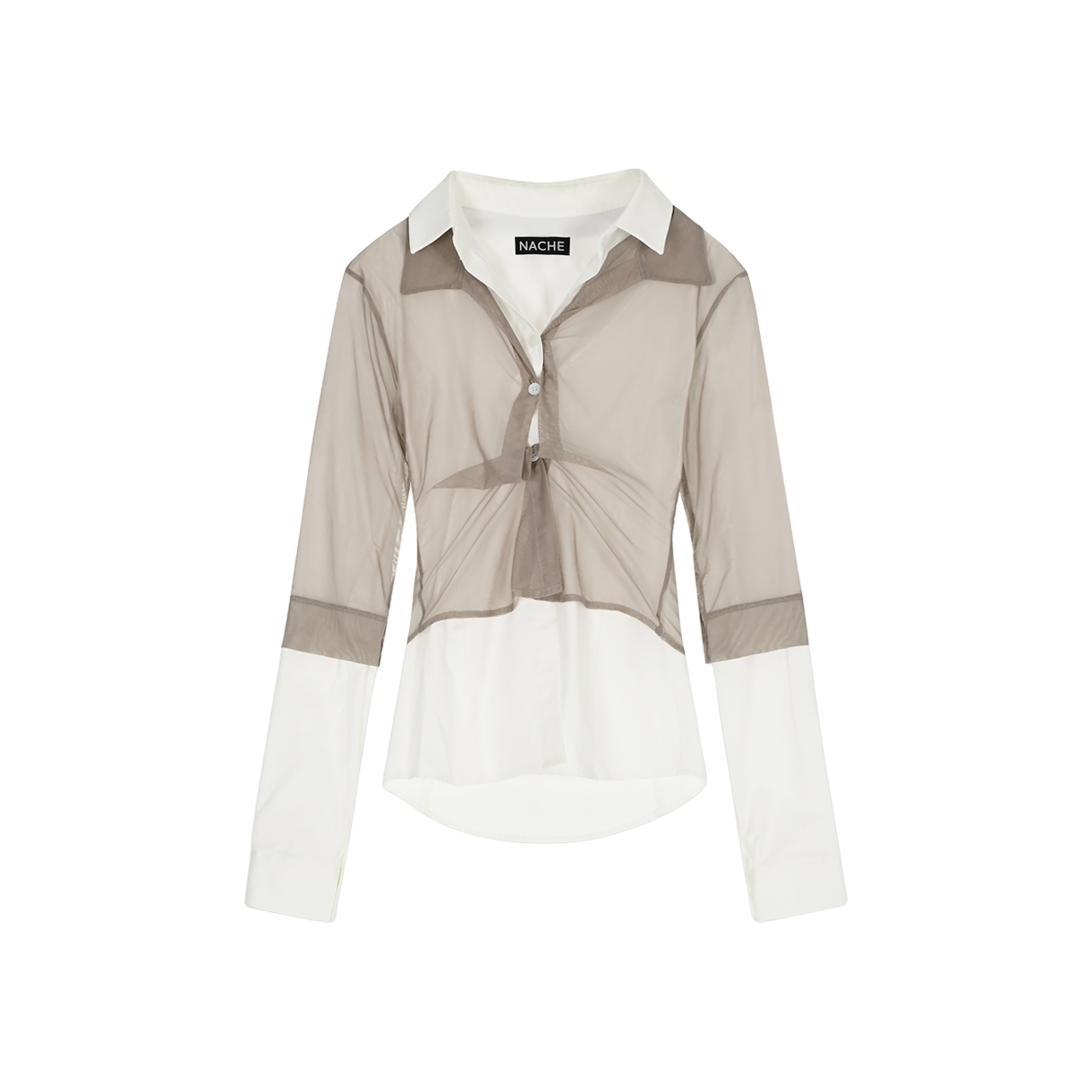 나체 우먼 아웃 인 레이어드 셔츠 아이보리 - 26SS(Nache Women Out In Layered Shirt Ivory - 26SS)