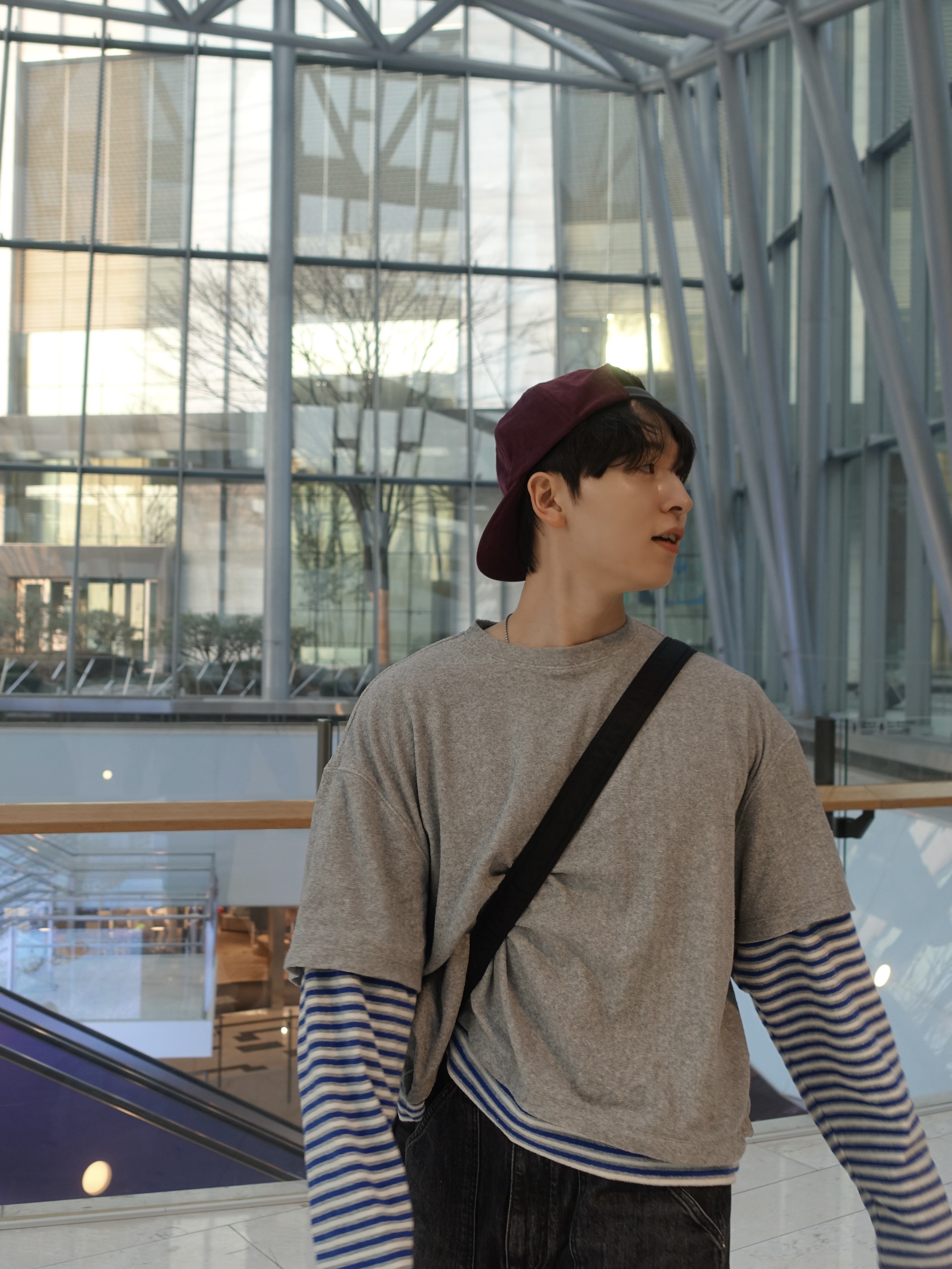Nonnod Terry Layered T-shirts Grey, Red Wing Iron Ranger 8111 Amber Harness - D 착용 스타일 - 1
