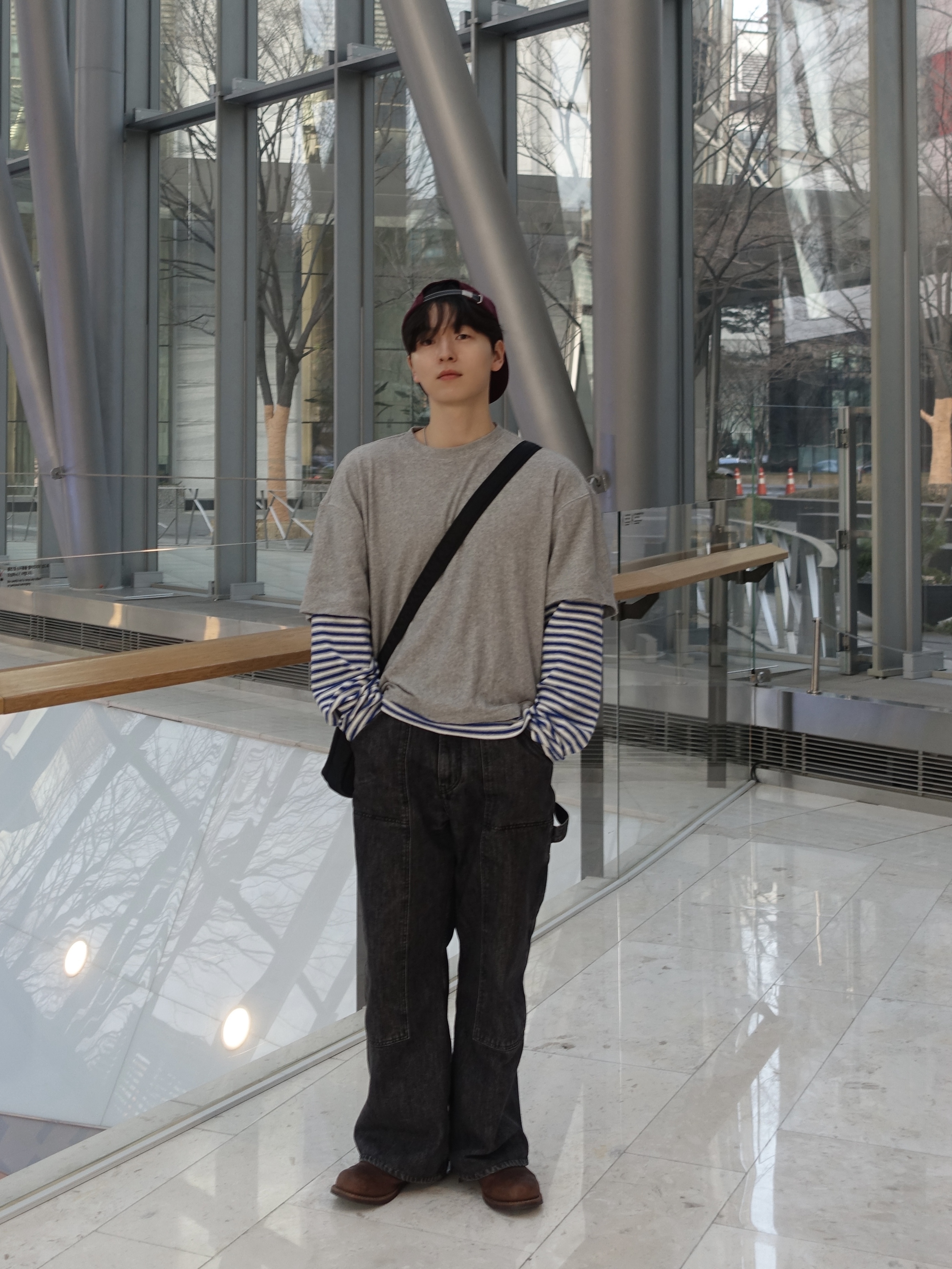 Nonnod Terry Layered T-shirts Grey, Red Wing Iron Ranger 8111 Amber Harness - D 착용 스타일 - 2