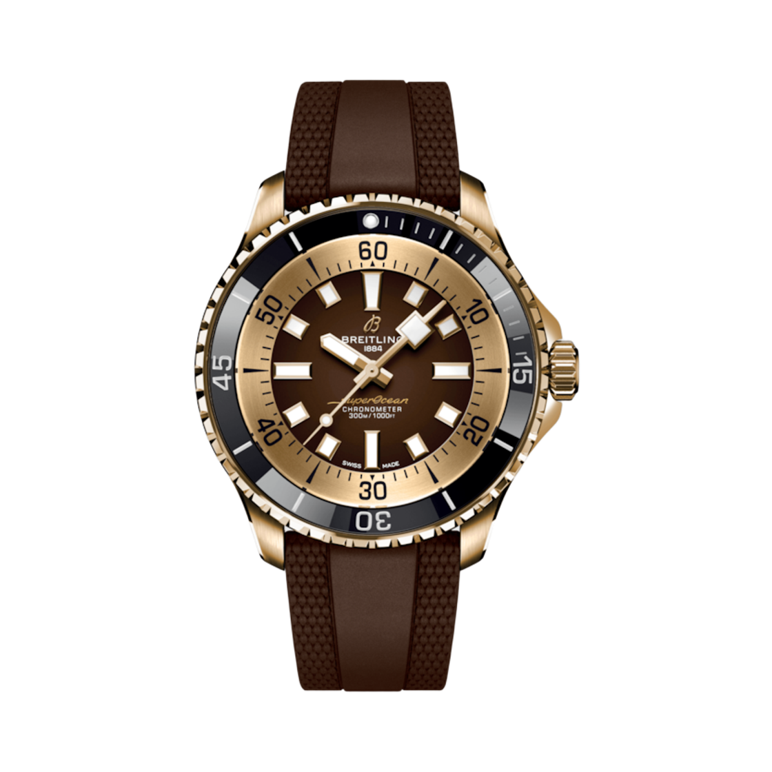 브라이틀링 슈퍼오션 오토매틱 44mm 브라운 러버 브라운(Breitling Superocean Automatic 44mm Brown Rubber Brown) - 1