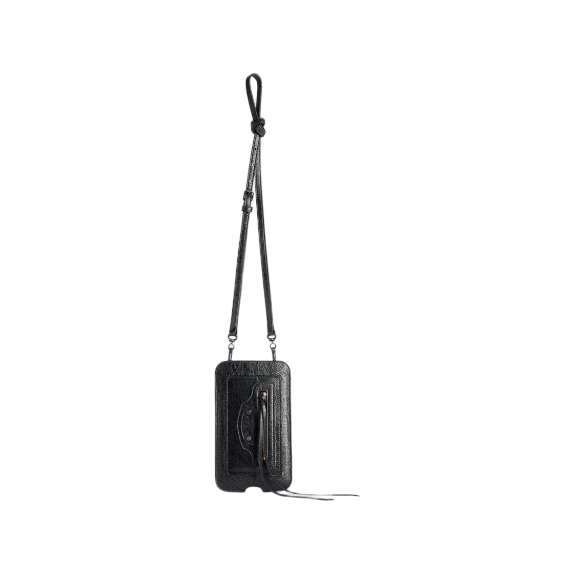 8465792ABFY1000 Balenciaga Le City Vertical Phone Holder In Black