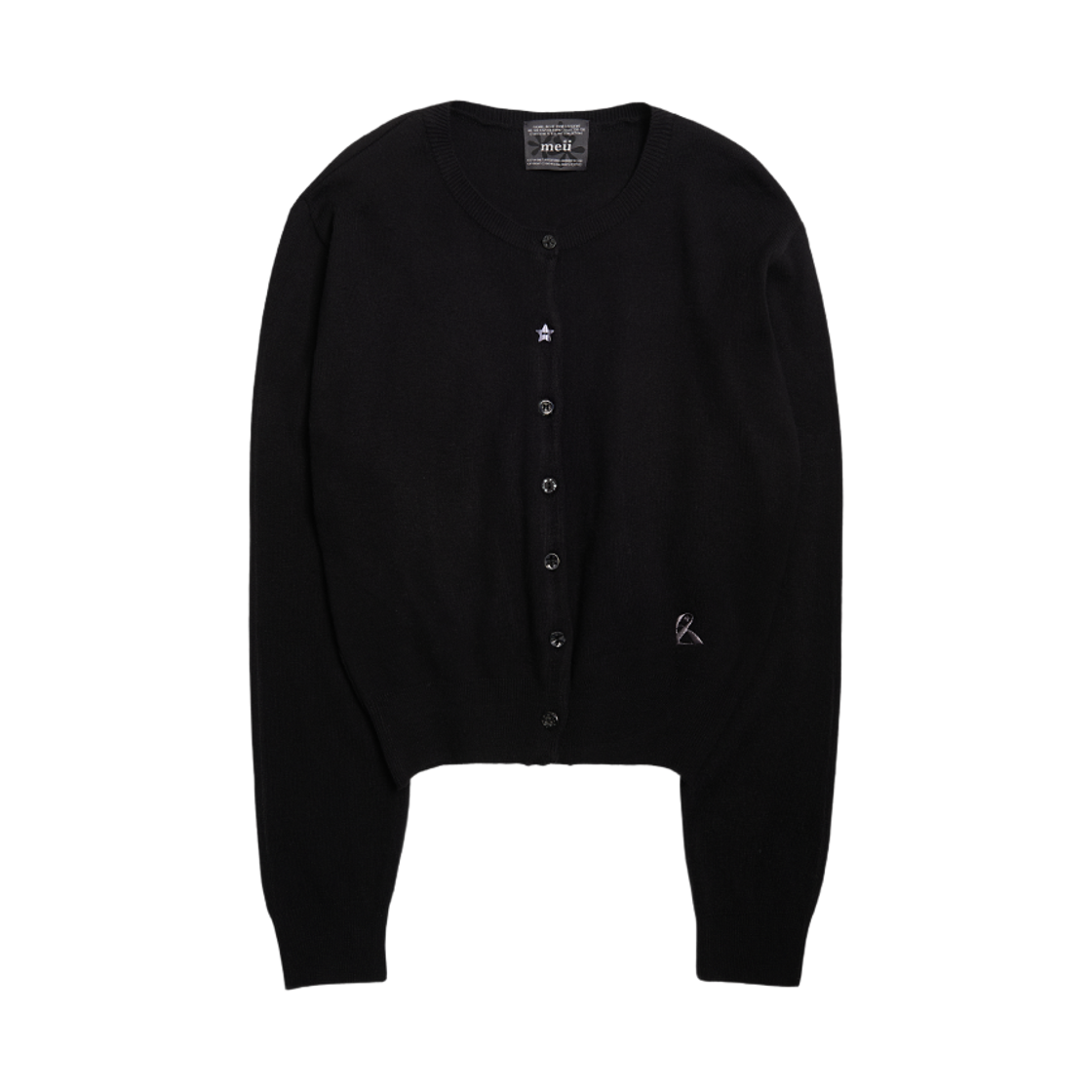 리오므 스텔라 버튼 니트 가디건 블랙(Riomeu Stella Button Knit Cardigan Black)