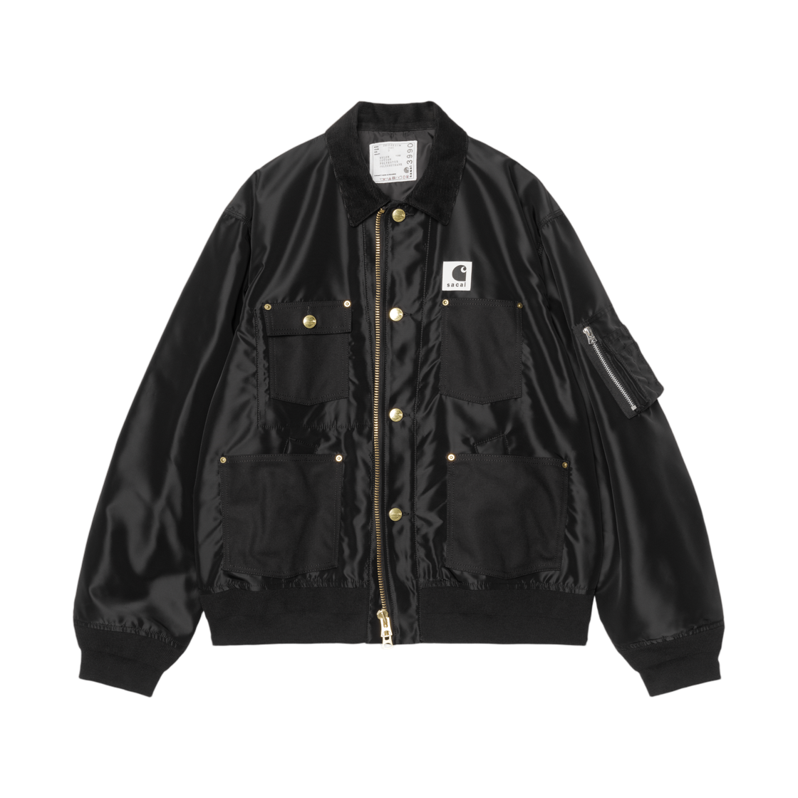 사카이 x 칼하트 WIP 나일론 트윌 X 덕 블루종 사카이 블랙(Sacai x Carhartt WIP Nylon Twill X Duck Blouson Sacai Black)
