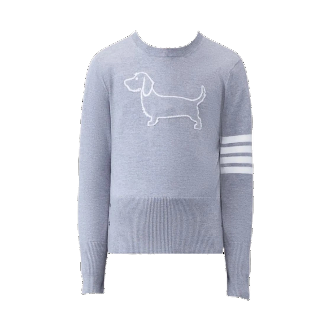 MKA486A Y1002 055 25S [15% 쿠폰] Thom Browne Merino Hector 4-Bar Crew Neck Pullover Light Grey