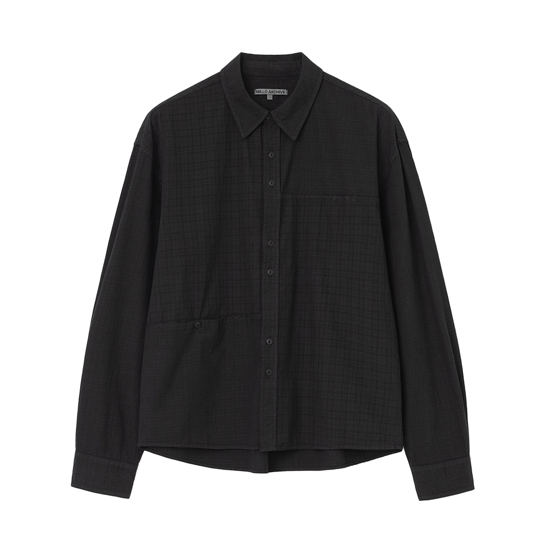 ML722WBK Millo Archive Cozel Washed Check Shirt Washed Black