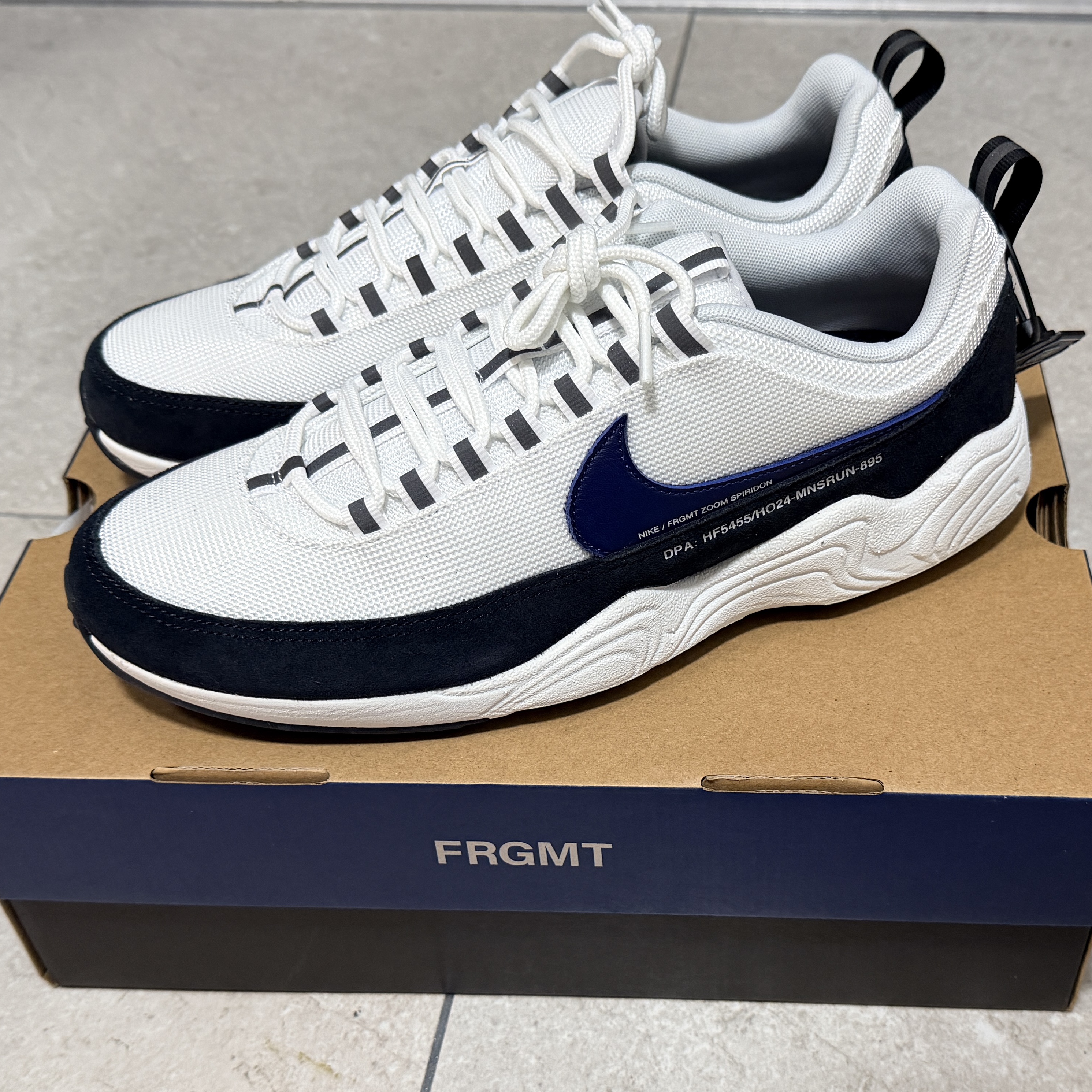 Nike x Fragment Air Zoom Spiridon Blue Void 착용 스타일 - 1