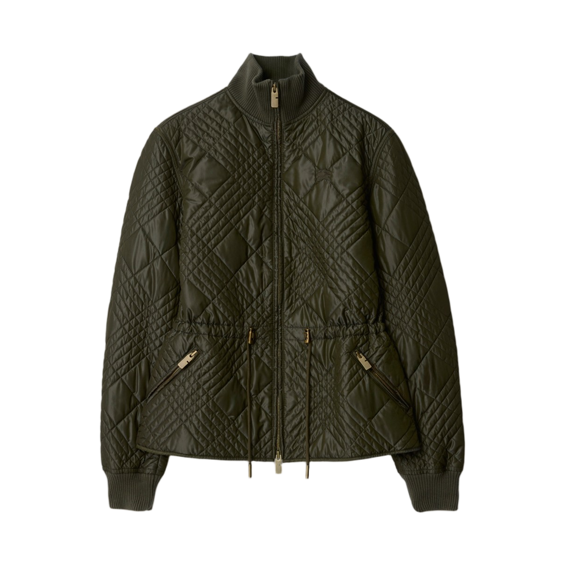 8114243 (W) Burberry Micro Check Stitch Nylon Wakerley Jacket Marsh Green