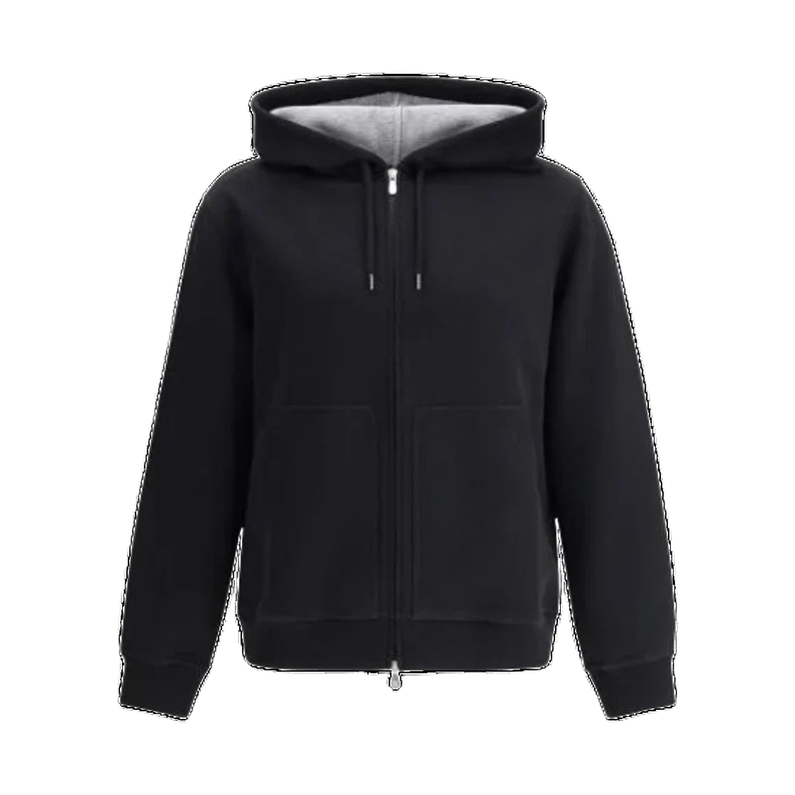 MM8319069G C101 25S [15% 쿠폰] Brunello Cucinelli Cotton Cashmere Silk French Terry Double Cloth Hooded Sweatshirt with Zipper Black