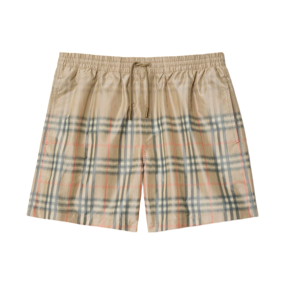 8121695 Burberry Gradient Check Swim Shorts Sand Beige
