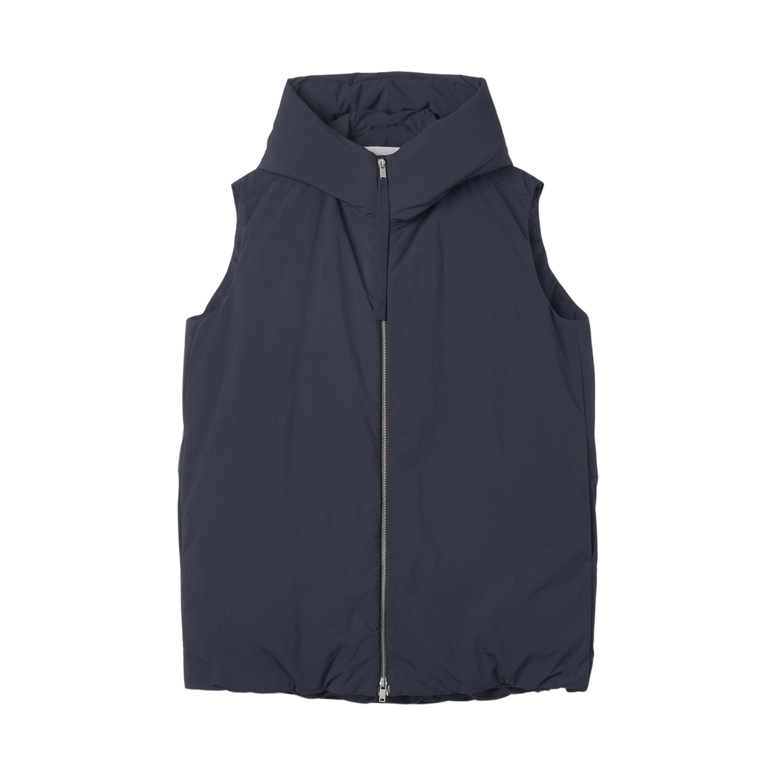 (W) 질 샌더 후드 다운 베스트 네이비((W) Jil Sander Hooded Down Vest Navy)