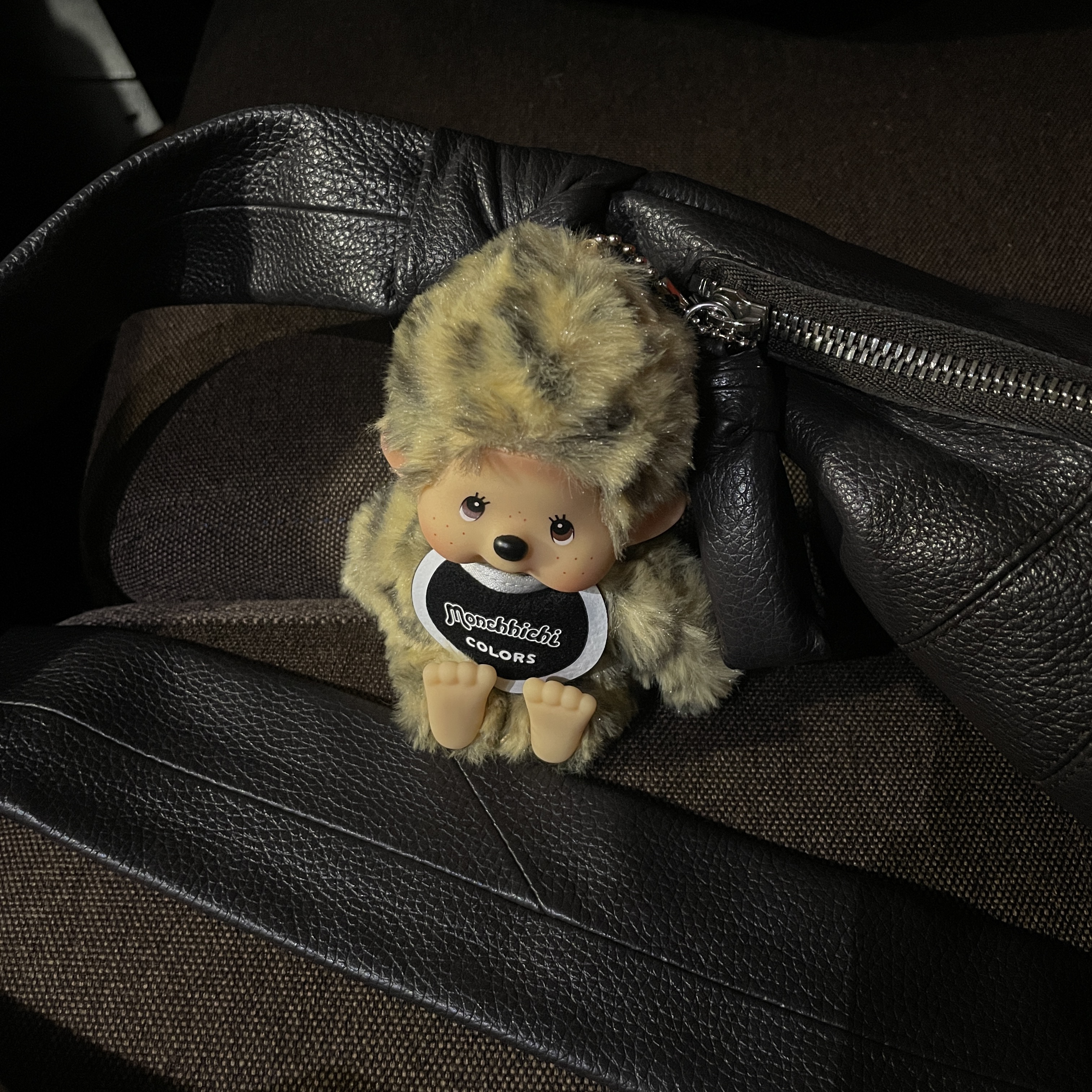 Monchhichi Colors Keychain Leopard Print 착용 스타일