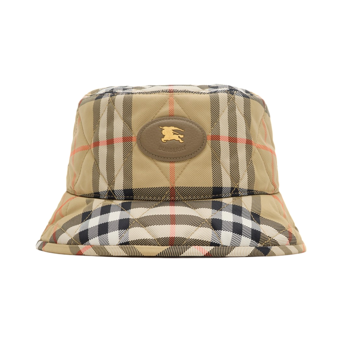 8125533 Burberry Quilted Horseshoe Bucket Hat Sand Beige