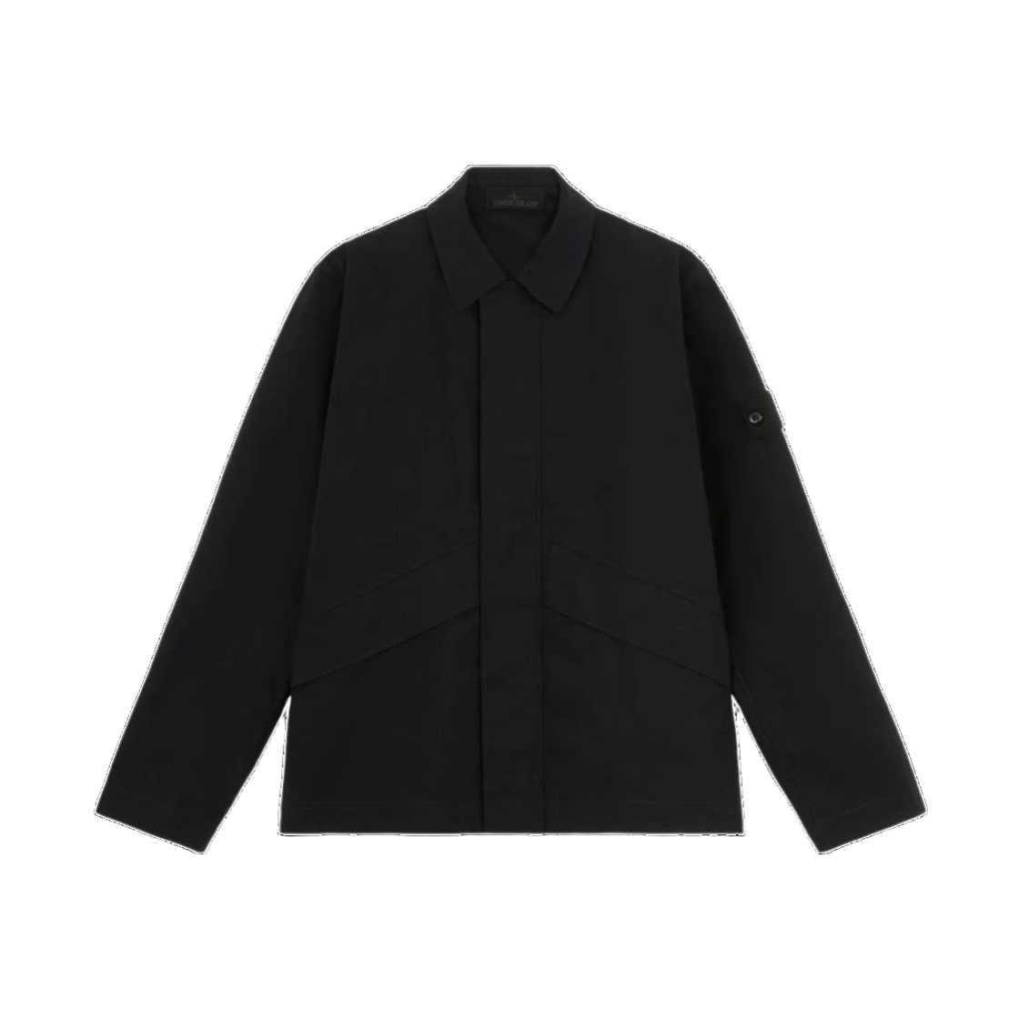 8115107F1 V0029 24F [15% 쿠폰] Stone Island 107F1 Weatherproof Cotton Canvas Stone Island Ghost Overshirt with Natural All-Weather Barrier Black - 24FW