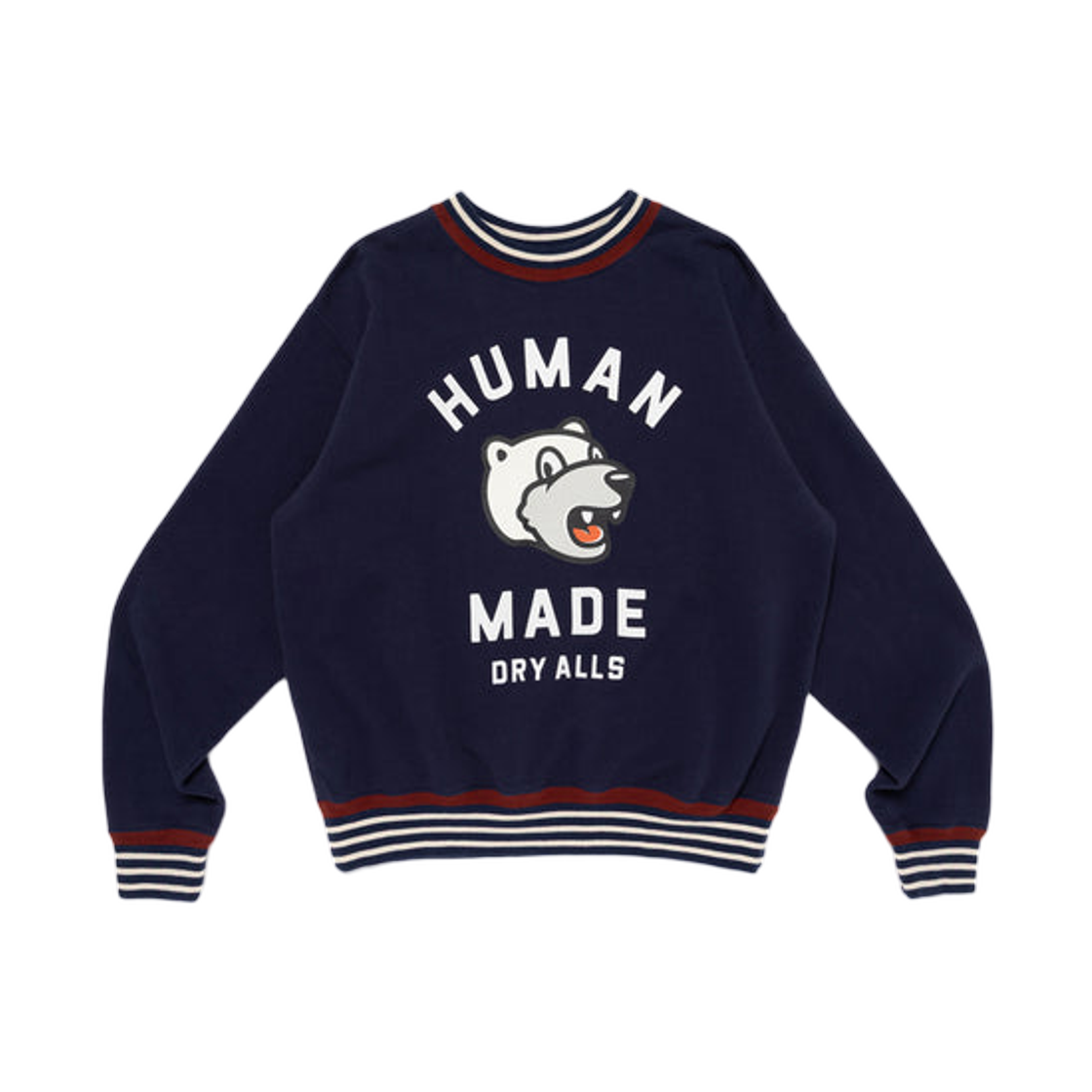 HM31CS021 Human Made Striped Rib Sweatshirt Navy