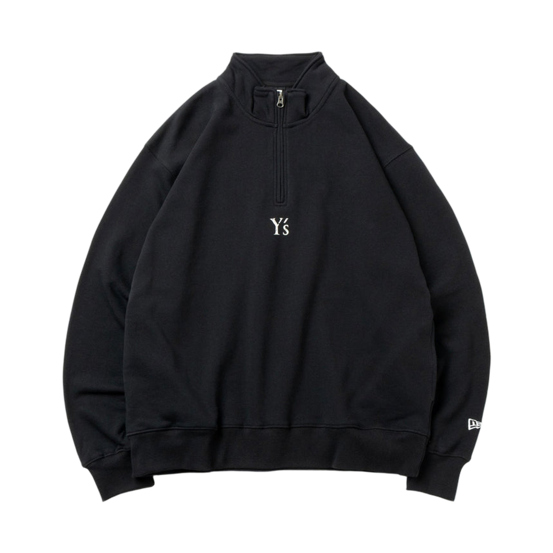 뉴에라 x Y's 바이 요지 야마모토 오버사이즈 플리스 스웨트셔츠 하프집 블랙(New Era x Y's By Yohji Yamamoto Oversized Fleece Sweatshirt Half-Zip Black) - 1