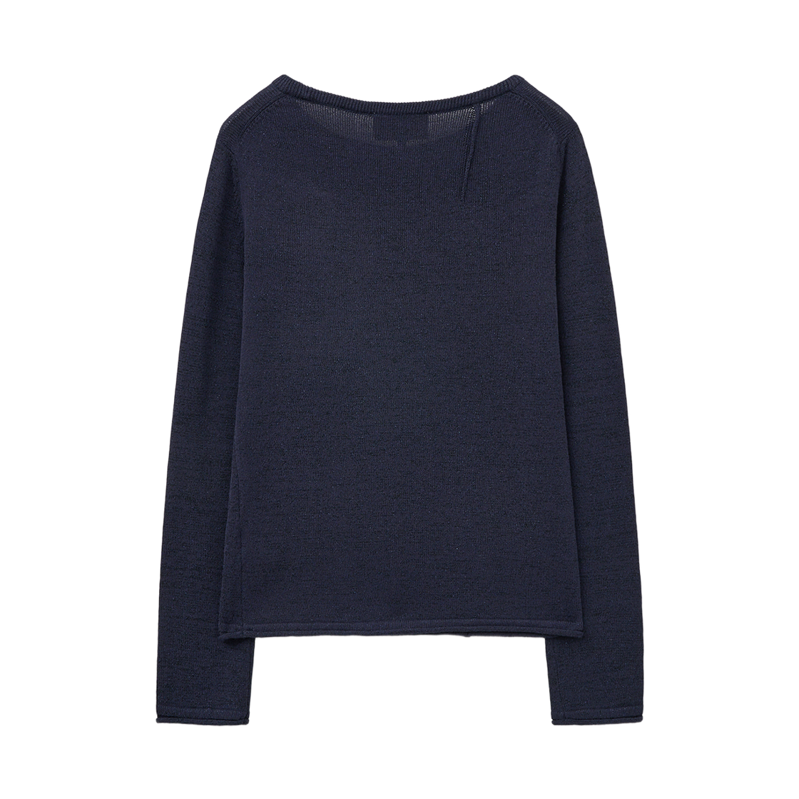 (W) 마뗑킴 글리터 슬림 로고 니트 탑 네이비((W) Matin Kim Glitter Slim Logo Knit Top Navy) - 2