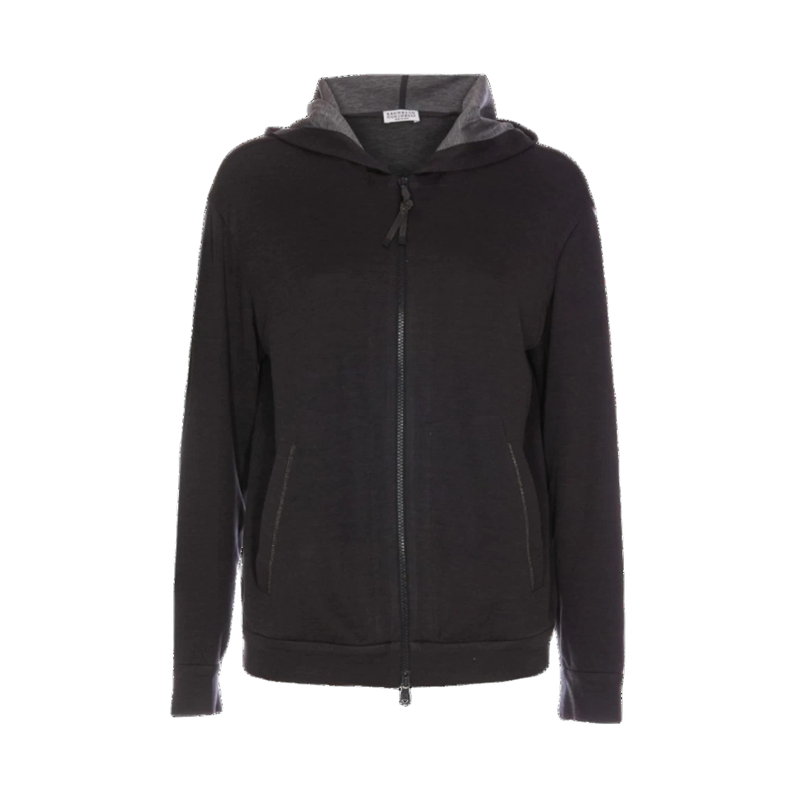 MD828SB806 C8247 24F [15% 쿠폰] (W) Brunello Cucinelli Cotton Silk Interlock Hooded Sweatshirt With Precious Zipper Pull Black