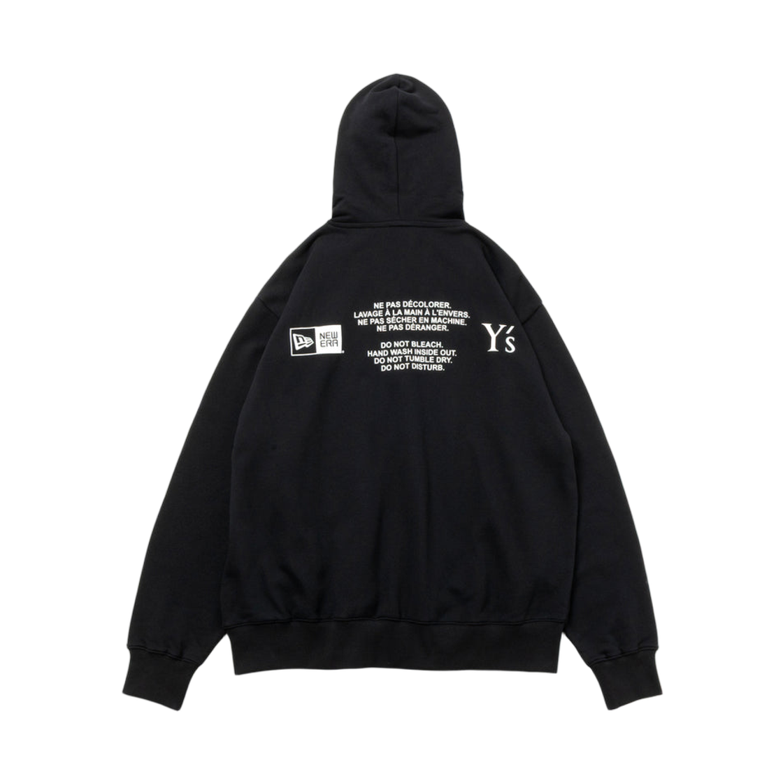뉴에라 x Y's 바이 요지 야마모토 스티치 컬러 풀-집 후드 월드 로고 블랙(New Era x Y's By Yohji Yamamoto Stitch Color Full-Zip Hoodie with Word Logo In Black)