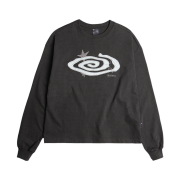 Riomeu Denim Appliqué Long Sleeve T-shirt Charcoal