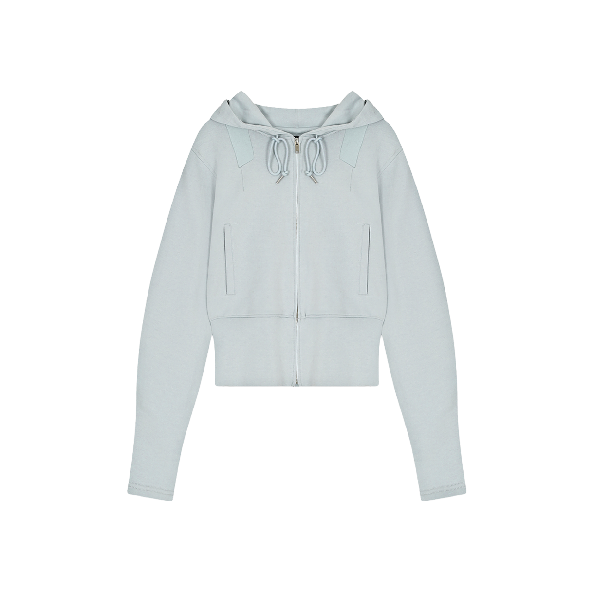 나체 우먼 세미 벌룬 후디 집업 라이트 블루 - 26SS(Nache Women Semi Balloon Hoodie Zip-Up Light Blue - 26SS)