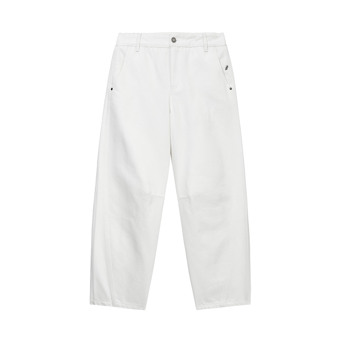 BI2PT222WH ZIOSONGZIO COLLECTION Curved Denim Pants White