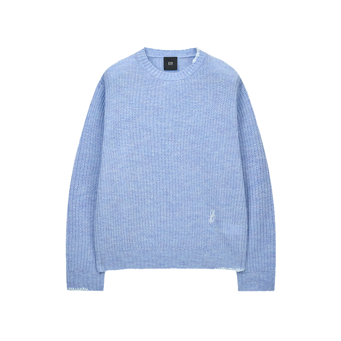 지오송지오 컬렉션 시어드 크루넥 니트 스카이블루 BI2KT209SB