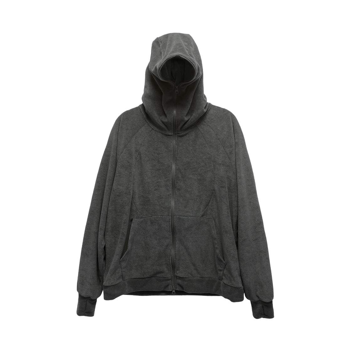 키아세 타월 풀 집업 후드 챠콜(Kiiace Towel Full-zip Hoodie Charcoal)
