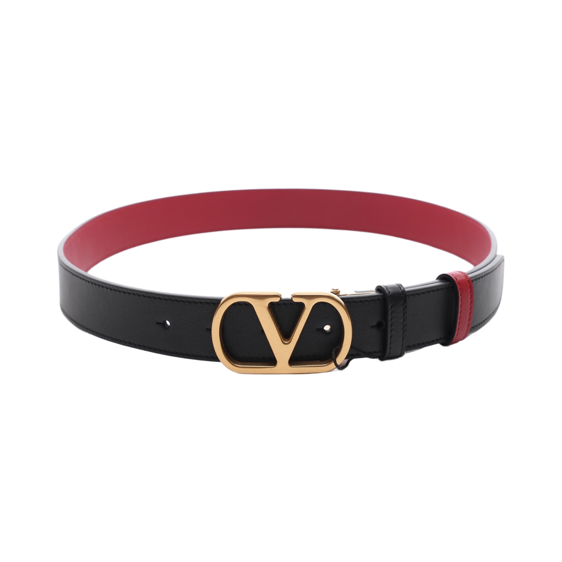 7W2T0SQ3 IYR 43K 25F [15% 쿠폰] (W) Valentino Vlogo Signature Leather Reversible Belt Black Red