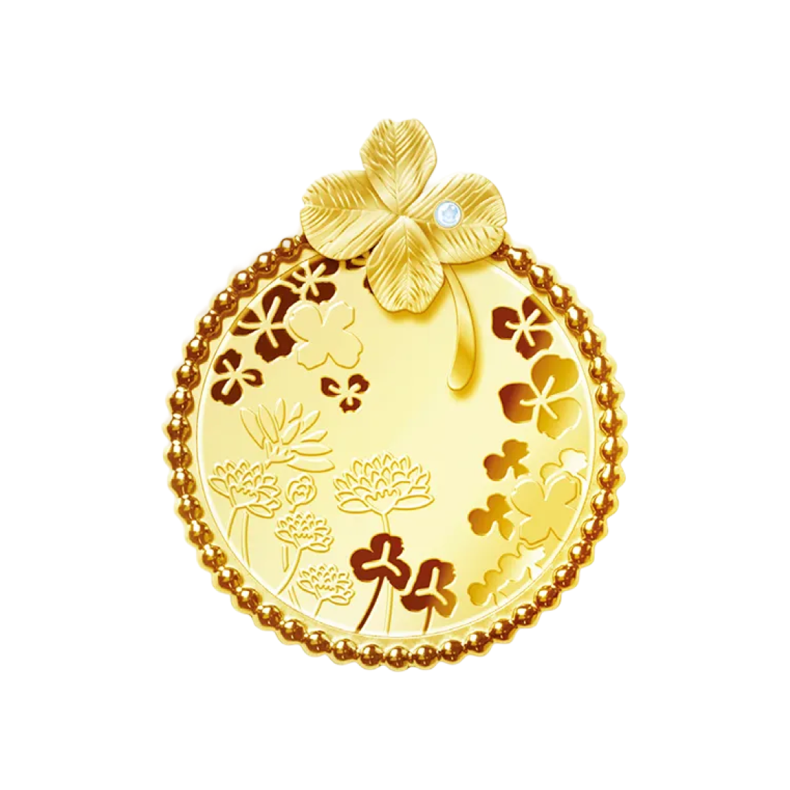 금 한국조폐공사 네잎클로버 펜던트 금메달 4.89g(Gold KOMSCO Four Leaf Clover Pendant Gold Medal 4.89g)