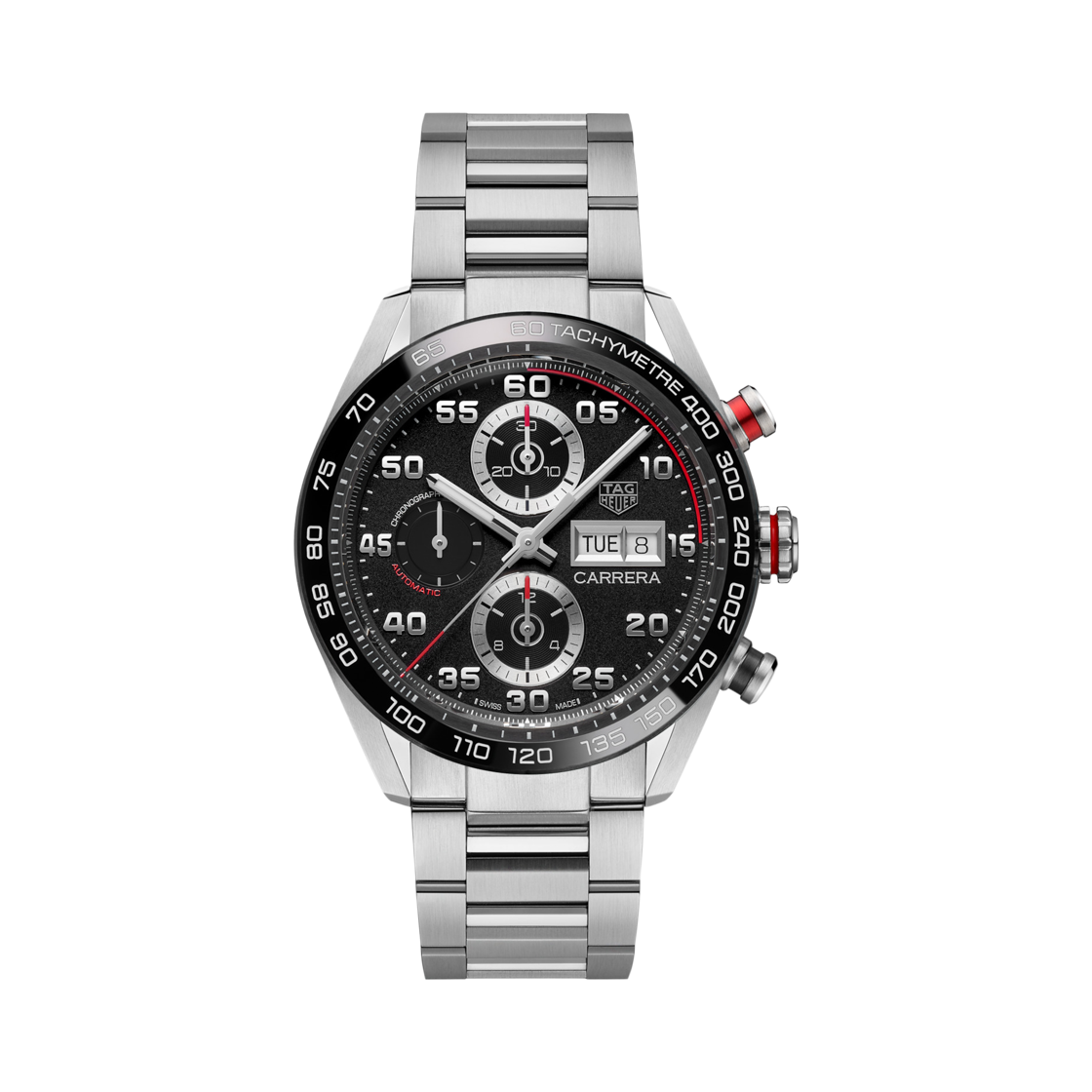 태그 호이어 까레라 크로노그래프 오토매틱 44mm 스틸 실버 블랙(TAG Heuer Carrera Chronograph Automatic 44mm Steel Silver Black)