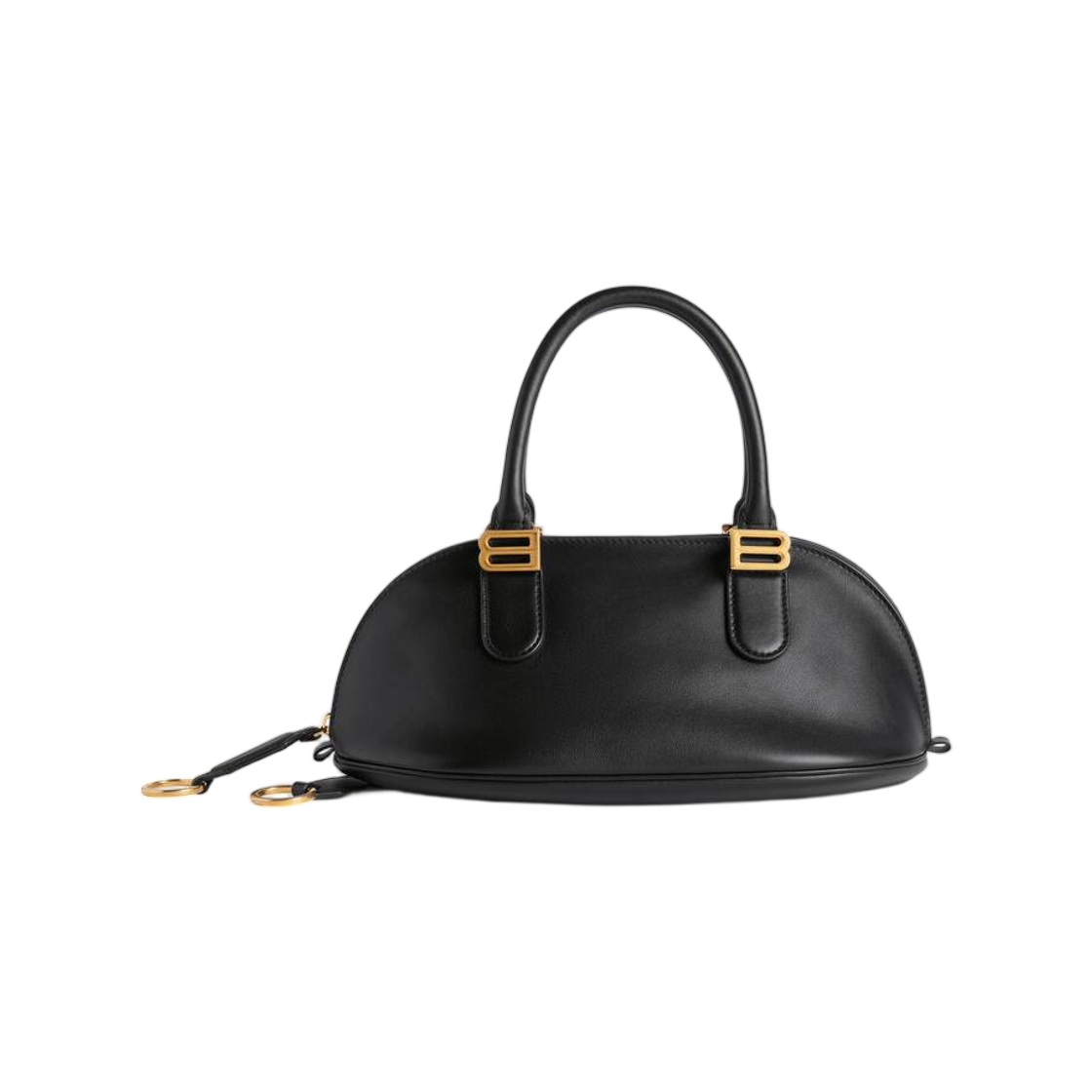 8685852ACJS1000 Balenciaga Bolero Bowling Bag Mini In Black Plum