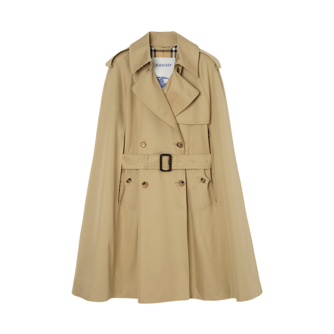 8121150 (W) Burberry Gabardine Belmont Trench Cape Beige