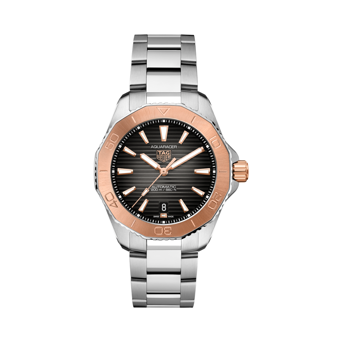 태그 호이어 아쿠아레이서 프로페셔널 200 데이트 오토매틱 40mm 스틸 블랙 그레이(Tag Heuer Aquaracer Professional 200 Date Automatic 40mm Steel Black Grey) - 1