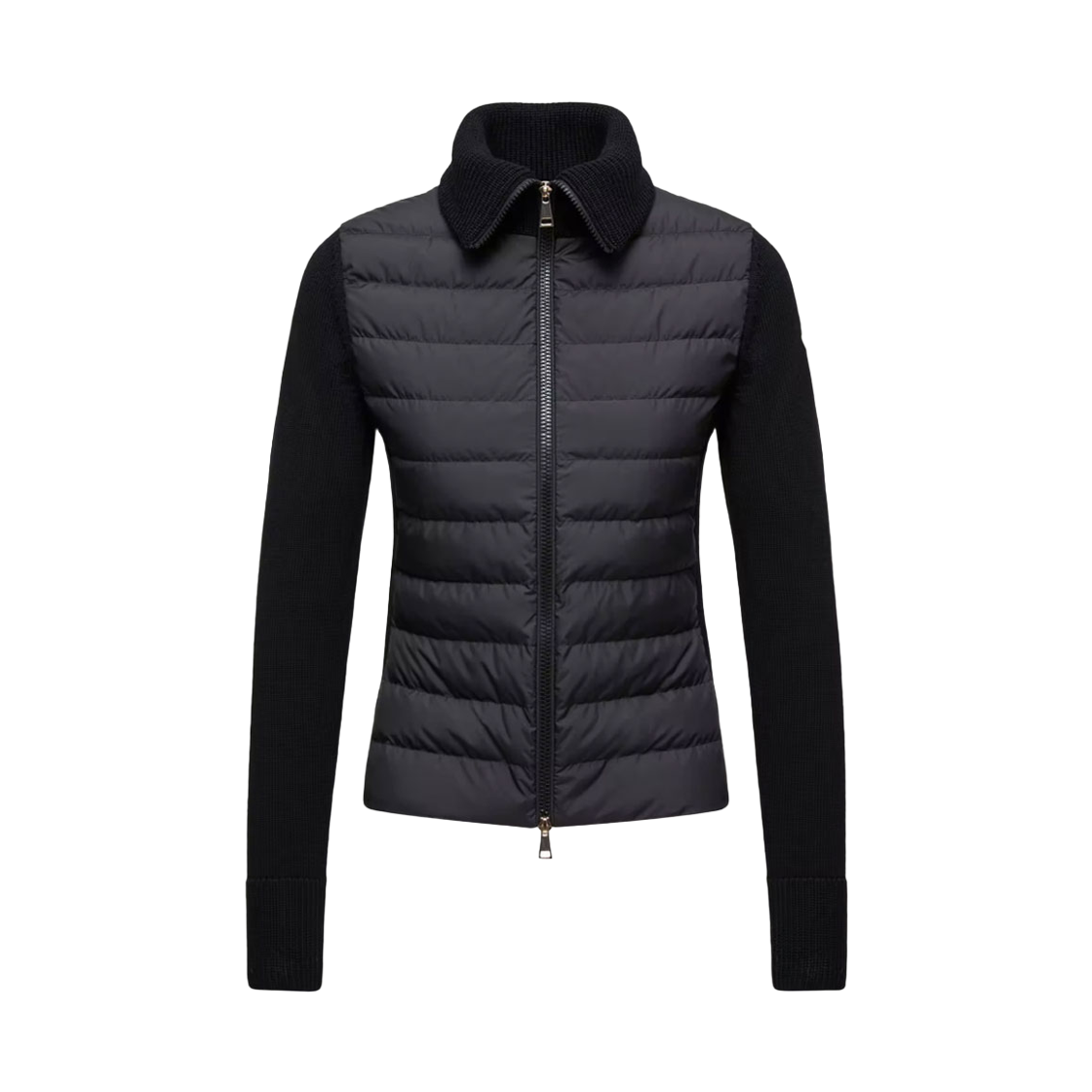 (W) 몽클레르 패딩 울 집업 가디건 블랙 - 26SS((W) Moncler Padded Wool Zip Up Cardigan Black - 26SS)