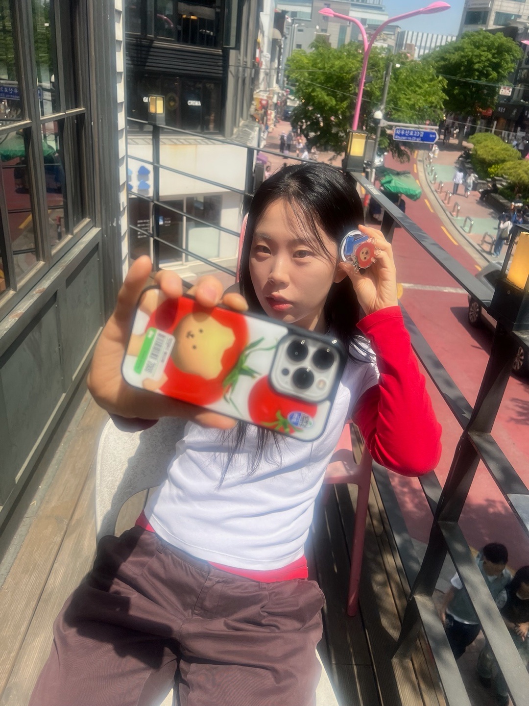 [EARPEARP X KIMS FRUITS] No Story Uploading Without Reading DMs MagSafe Acrylic Smart tok, [EARPEARP X KIMS FRUITS] Tomato Chic Epoxy Case MagSafe 착용 스타일 - 2