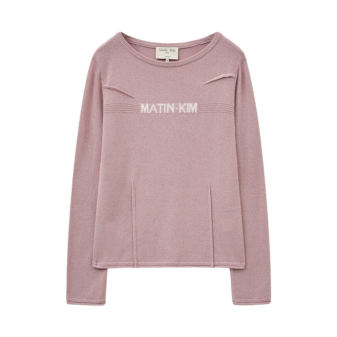 MK2577PO015MPK (W) Matin Kim Glitter Slim Logo Knit Top Pink