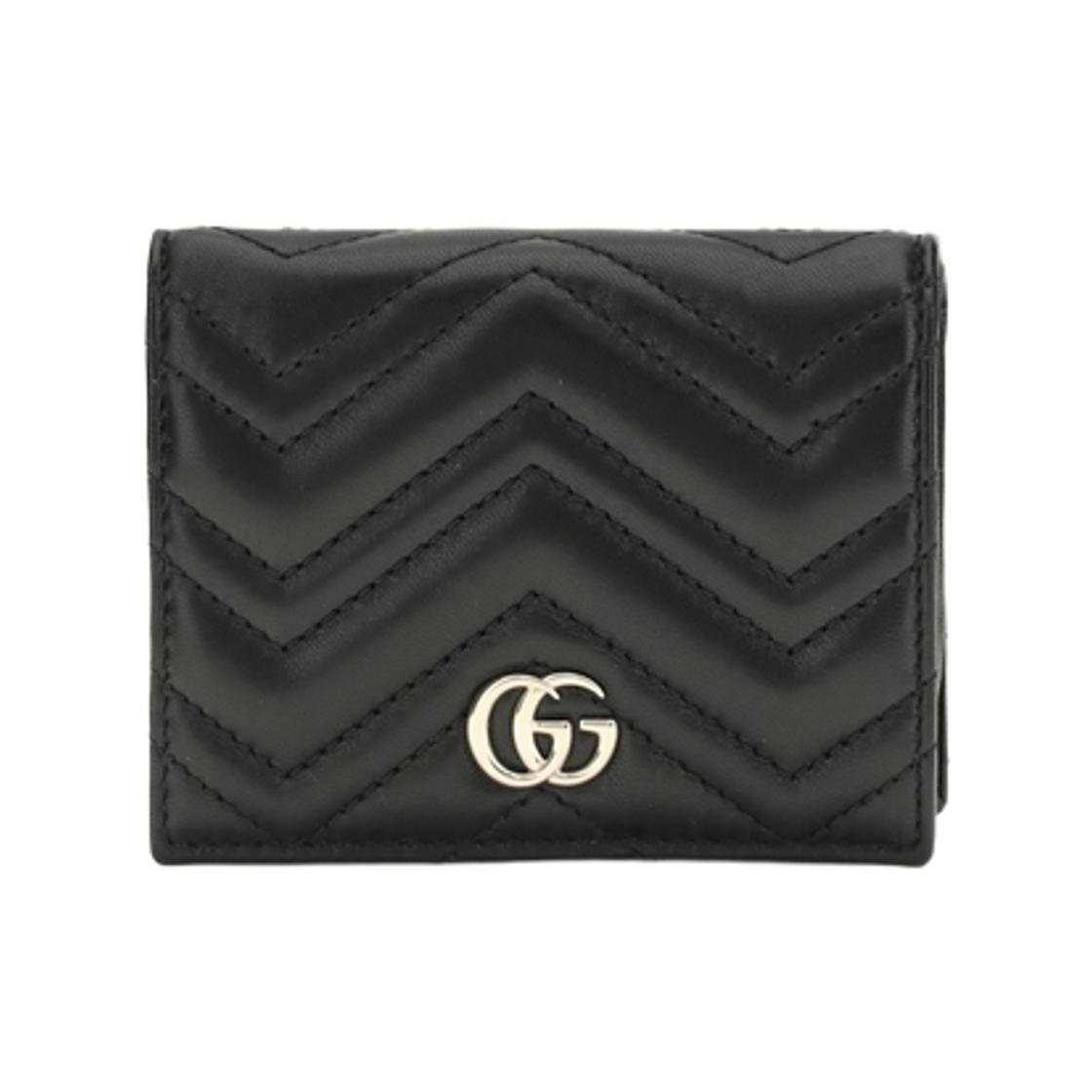 466492-AAFAX-1000 Gucci GG Marmont Card Case Wallet Black
