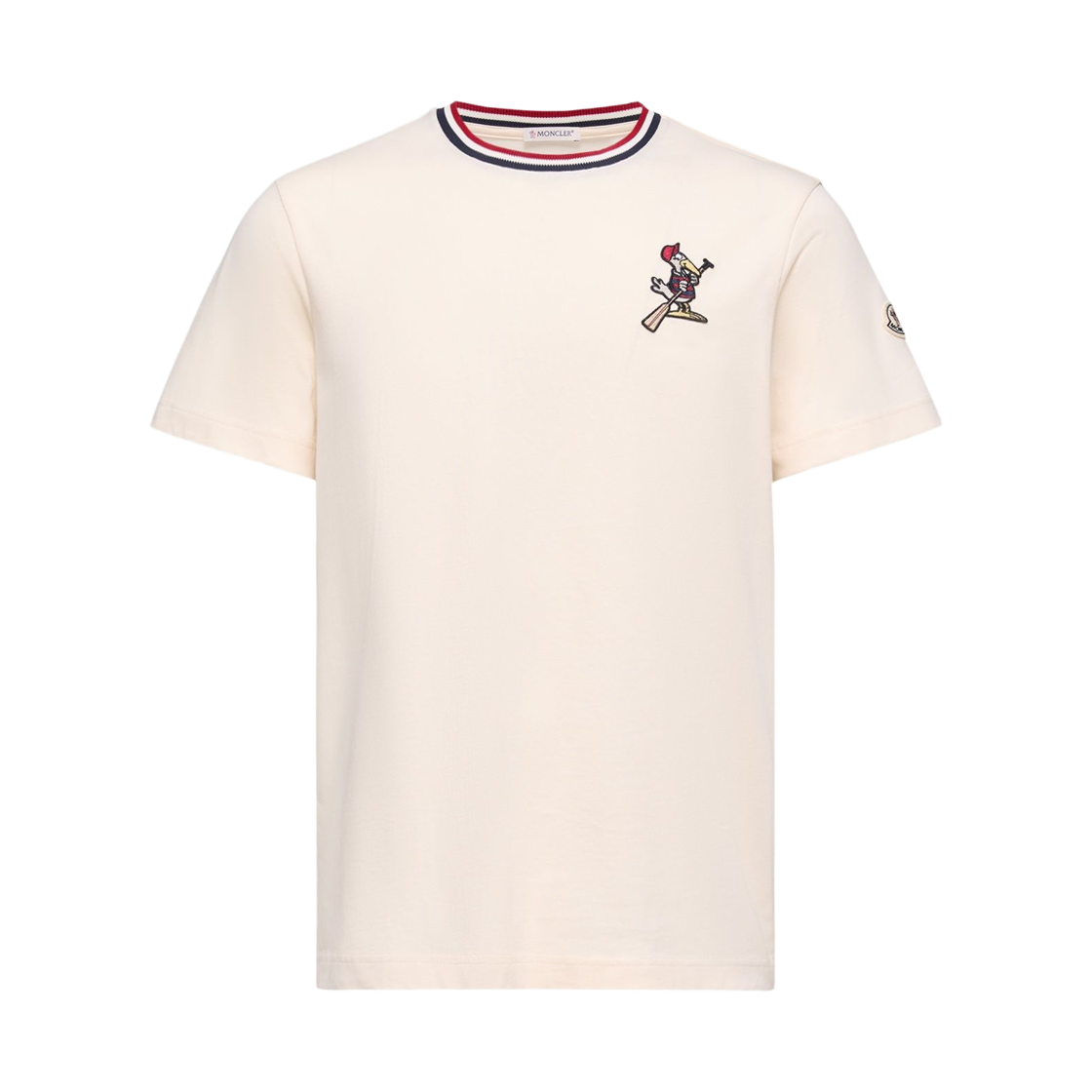 L1-091-8C00012-89AYY-060 Moncler MonDuck Logo Patch Cotton T-Shirt White Ivory - 26SS
