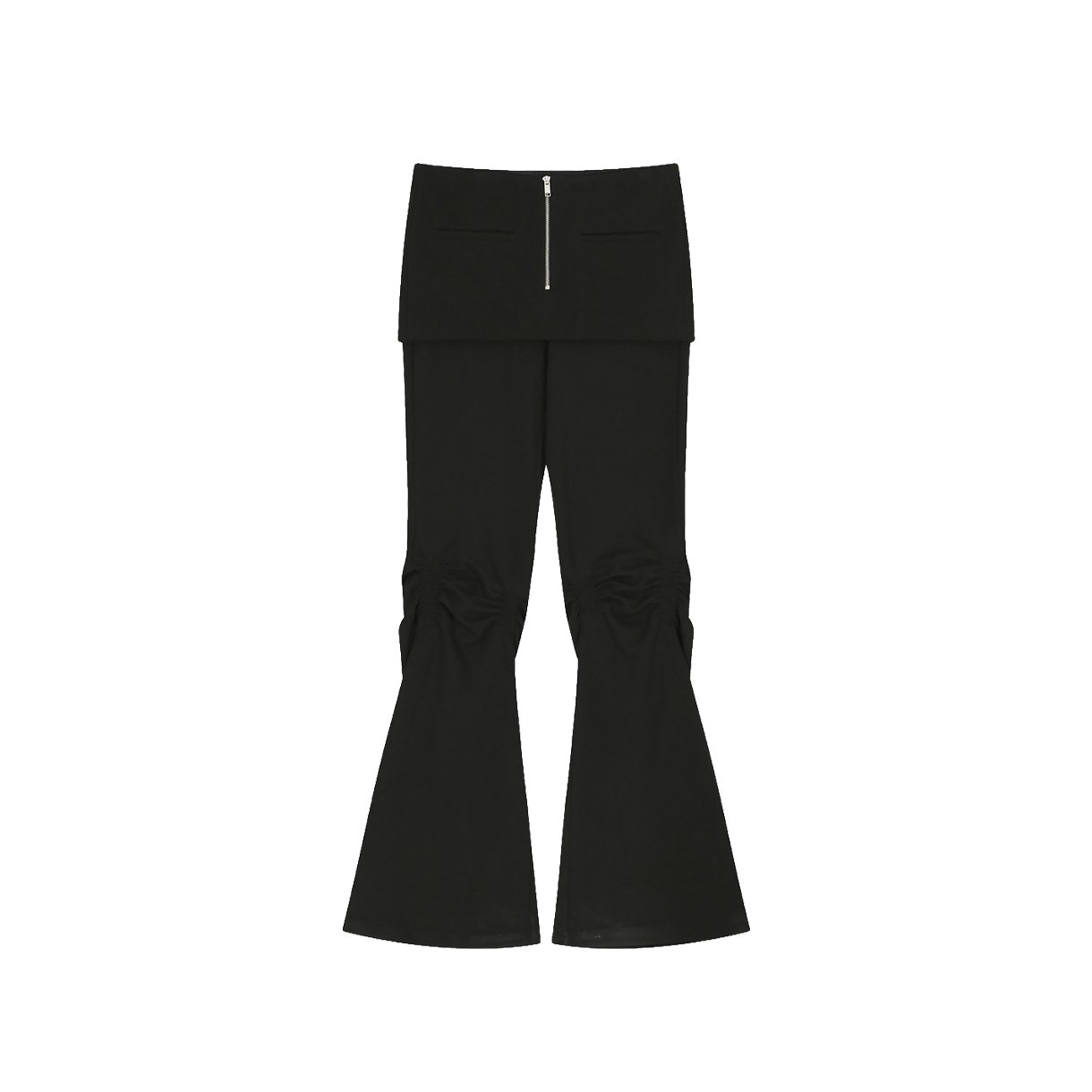 나체 우먼 익스포저 집 스웻 스커트 팬츠 블랙 - 26SS(Nache Women Exposure Zip Sweat Skirt Pants Black - 26SS)