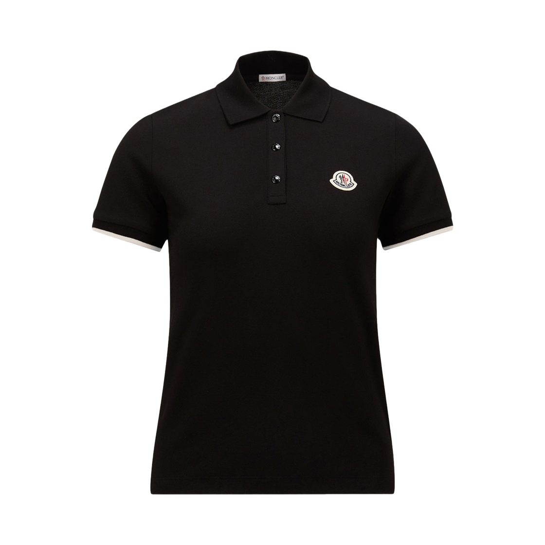 (W) 몽클레르 로고 코튼 피케 폴로 셔츠 블랙 - 26SS((W) Moncler Logo Cotton Piquet Polo Shirt Black - 26SS)