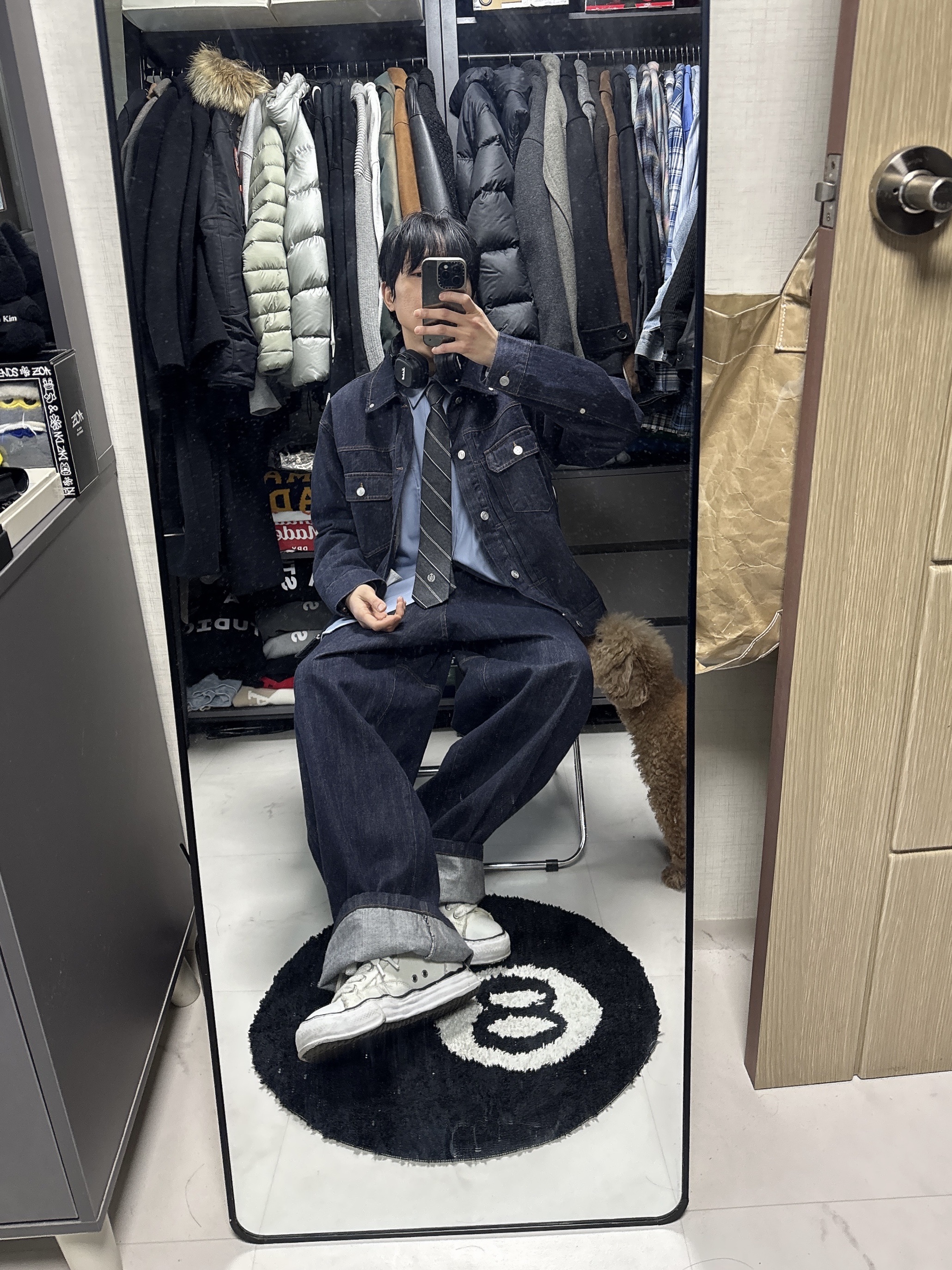 Maison Mihara Yasuhiro Peterson OG Sole Canvas Low Sneakers White, Marshall Major V Brown (Korean Ver.) 착용 스타일 - 2