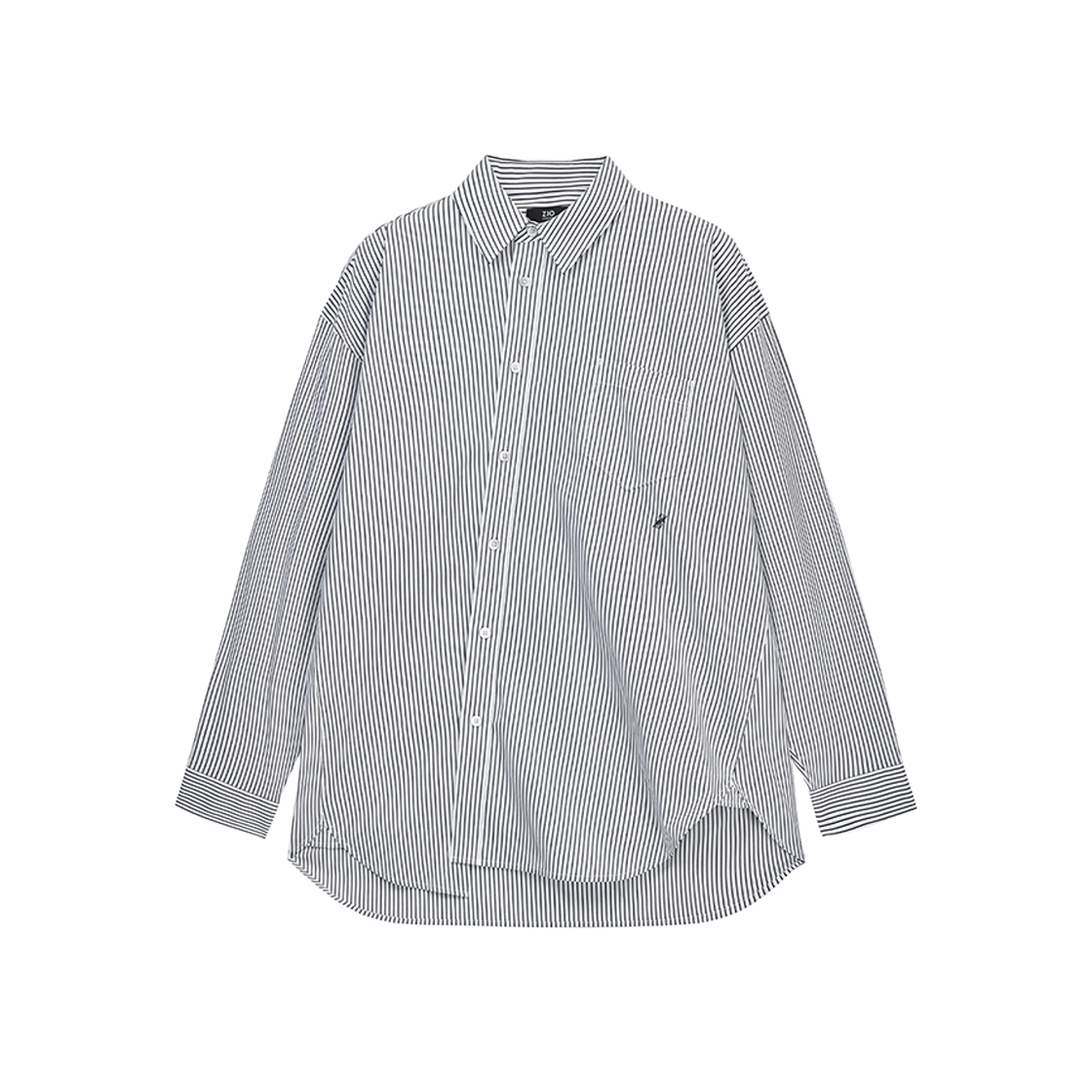 지오송지오 컬렉션 라울뒤피 아트워크 어시메트릭 스트라이프 셔츠 블랙 BI2SH213BK