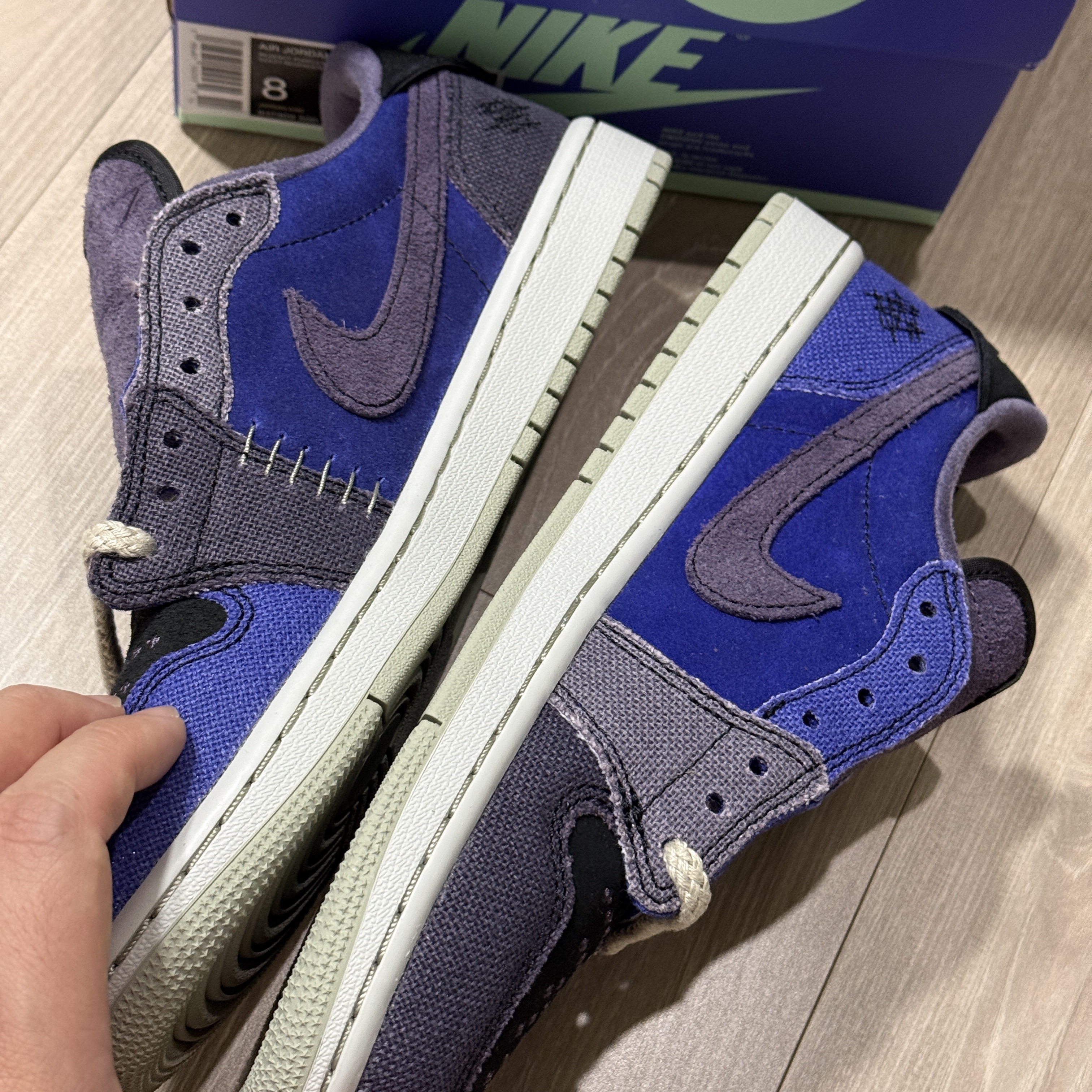 Jordan 1 x Zion Williamson Retro Low OG Regency Purple and Dark Raisin 착용 스타일