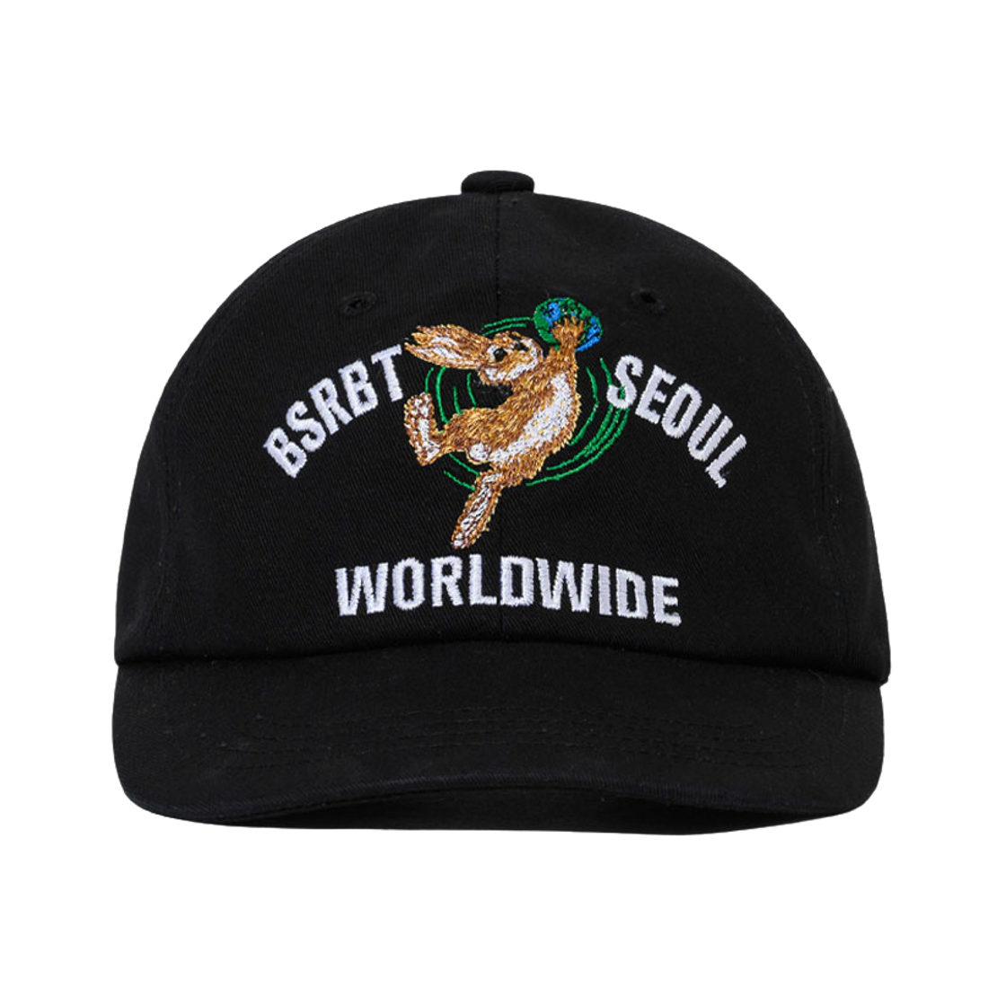 비에스래빗 서울 워시드 코튼 캡 블랙(Bsrabbit Bsrbt Seoul Washed Cotton Cap Black)
